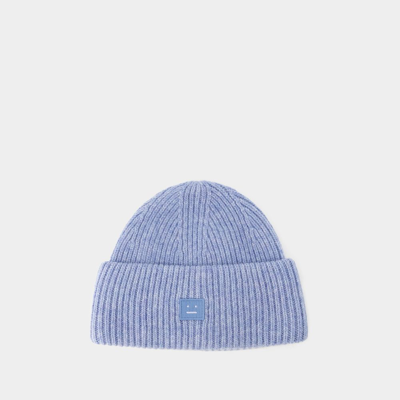 Acne Studios Face Logo Patch Rib In Blue