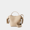Acne Studios Mini Musubi Leather Top Handle Bag In Beige