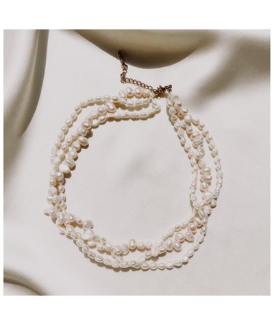 Heymaeve Layered Freshwater Pearls Necklace In Cream
