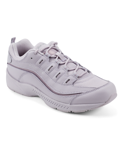 Easy Spirit Women's Romy Round Toe Casual Lace Up Walking Shoes In Lilac - Leather,textile,faux Leather