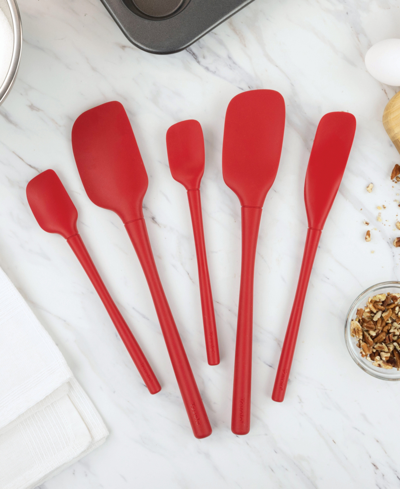 Tovolo 5-pc. Flex-core All-silicone Kitchen Spatula Set In Cayenne