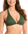 La Blanca Salt Halter Neck Bikini Top In Olive