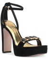 Jessica Simpson Callirah Ankle Strap Platform Sandal In Black Suede