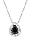 Macy's Black & White Diamond Halo Pear-shaped 17" Pendant Necklace (1-1/10 Ct. T.w.) In 14k White Gold In White Gold