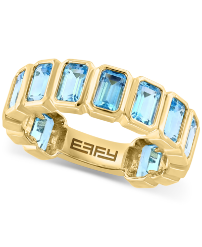 Effy Collection Effy Blue Topaz Emerald-cut Statement Ring (4-3/8 Ct. T.w.) In 14k Gold