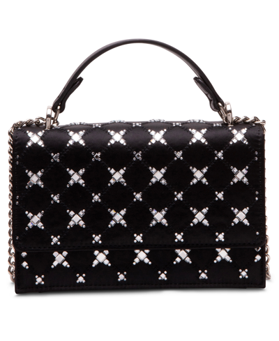 Betsey Johnson Quilted Stone Sparkler Convertible Bag In Black
