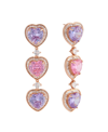 Heymaeve Rose 18k Gold Plated Brass Pink And Purple Earrings In Gold
