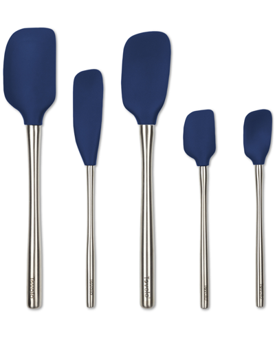 Tovolo 5-pc. Flex-core Stainless Steel-handle Spatula Set In Deep Indigo