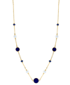 EFFY COLLECTION EFFY LAPIS LAZULI, FRESHWATER PEARL (4-1/2MM), & SAPPHIRE (3/8 CT. T.W.) 17" COLLAR NECKLACE IN 14K 