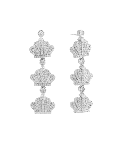 Heymaeve Platinum Plated Brass Crown Earrings In Gold