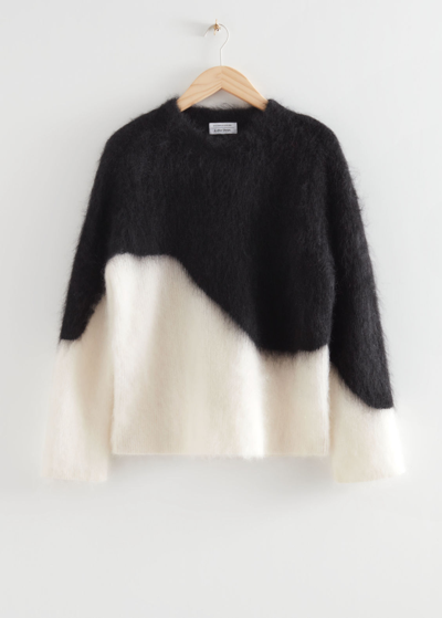 Other Stories Relaxed Fluffy Mohair Sweater In White