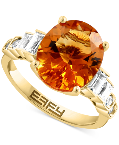Effy Collection Effy Citrine (4-1/2 Ct. T.w.) & White Sapphire (1/2 Ct. T.w.) Ring In 14k Gold In Yellow Gold