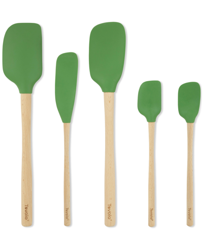 Tovolo 5-pc. Flex-core Wood-handled Kitchen Spatula Set In Pesto