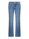 STELLA MCCARTNEY FALABELLA LIGHT WASH CROPPED JEANS WITH CHAIN