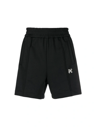 Palm Angels Logo Embroidered Track Shorts In Black