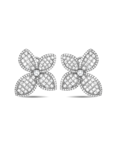 Diamond Select Cuts 18k 4.01 Ct. Tw. Diamond Flower Earrings In White