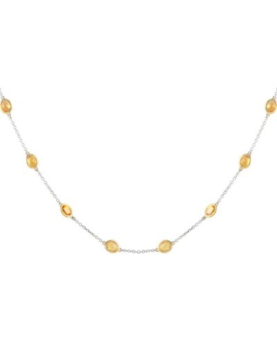 Gemstones 14k 8.29 Ct. Tw. Sapphire Station Necklace In Gold
