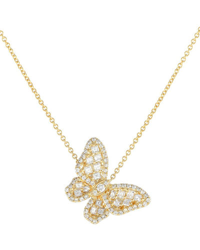 Diamond Select Cuts 18k 0.90 Ct. Tw. Diamond Butterfly Necklace