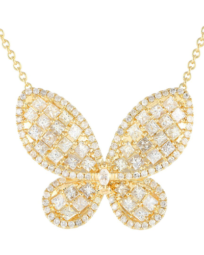 Diamond Select Cuts 14k 3.73 Ct. Tw. Diamond Butterfly Necklace