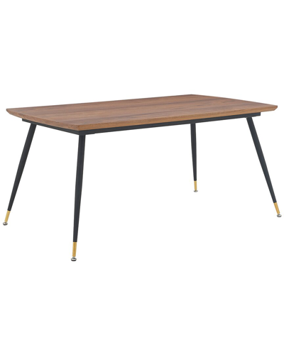 Armen Living Messina Modern Walnut And Metal Dining Room Table In Brown