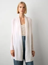 WHITE + WARREN ESSENTIAL CASHMERE TRAPEZE CARDIGAN SWEATER IN SOFT WHITE