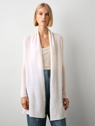 White + Warren Essential Cashmere Trapeze Cardigan Sweater In Soft White