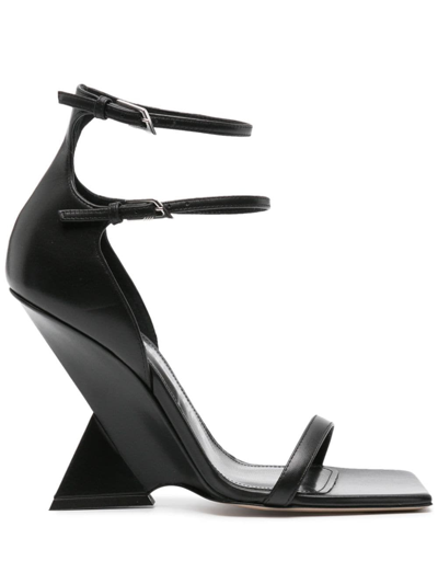 Attico 105mm Leather Sandals In Black  