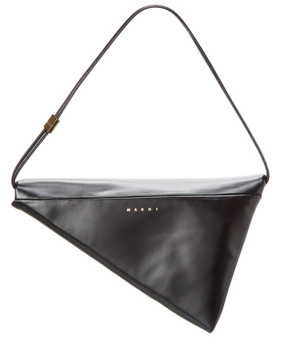 Marni Prisma Leather Shoulder Bag In Black