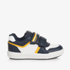 GEOX BOYS NAVY BLUE & WHITE VELCRO TRAINERS