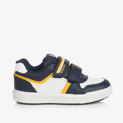 Geox Babies' Boys Navy Blue & White Velcro Trainers