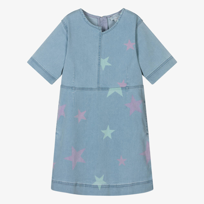 Stella Mccartney Kids Teen Girls Blue Star Print Denim Dress