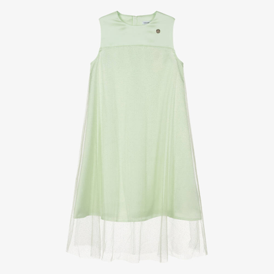 Calvin Klein Teen Girls Green Satin & Tulle Sparkle Dress