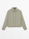 Massimo Dutti Silk Blend Shirt With Seam Detail In Champagne