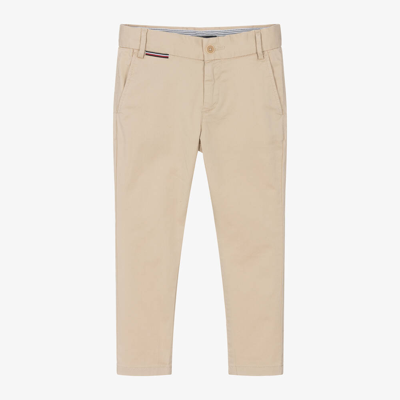 Tommy Hilfiger Kids' Boys Beige Cotton Chino Trousers
