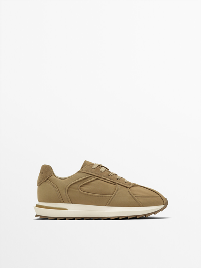 Massimo Dutti Fabric Sneakers In Brown