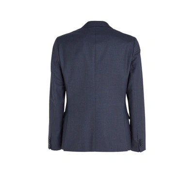 Calvin Klein Mens Wool Skinny Fit Two-button Blazer In Blue
