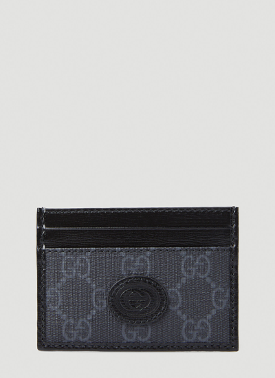 Gucci Gg Logo Patch Supreme Card Holder In Black