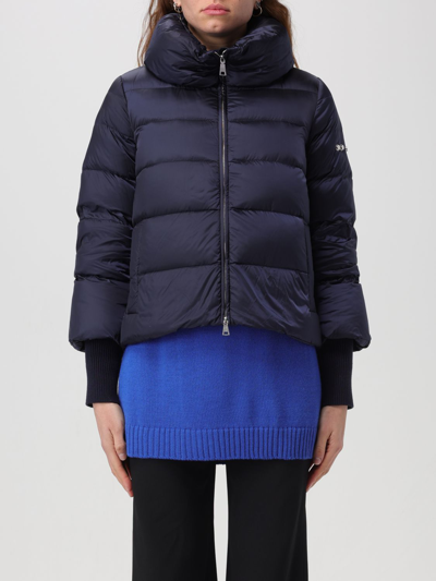 Add Blue Quilted Down Jacket With Cuffs In Sapphire