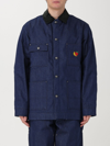 Sky High Farm Denim Utility Jacket With Velvet Collar In Blue