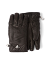Prada Triangle-logo Leather Gloves In Black