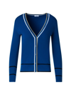 AKRIS PUNTO WOMEN'S RIB-KNIT WOOL-BLEND V-NECK CARDIGAN