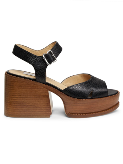 Gabriela Hearst Zuri Platform Sandal In Black Textured Leather