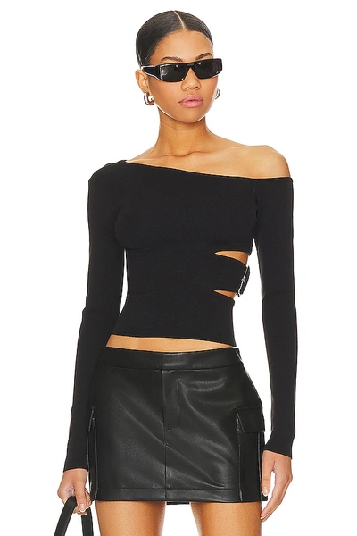 Superdown Romina Long Sleeve Top In Black