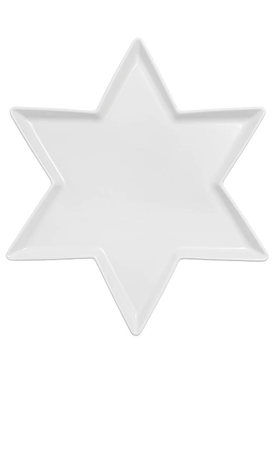 Fazeek Ceramic Star Of David Platter In White