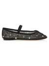 Loeffler Randall Women's Leonie Crystal Mesh Ballet Flats In Blackcrystal