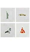 Chefanie I Heart Ny Cocktail Napkins Set Of 4 In N,a