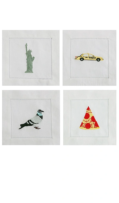 Chefanie I Heart Ny Cocktail Napkins Set Of 4 In N,a