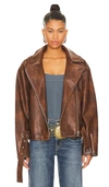 Superdown Lana Faux Leather Jacket In Brown
