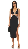 Seafolly Beach Bound V-neck Cut-out Midi Dress In Black