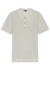 Rails Nathan Short Sleeve Polo Sweater In Grey Melange